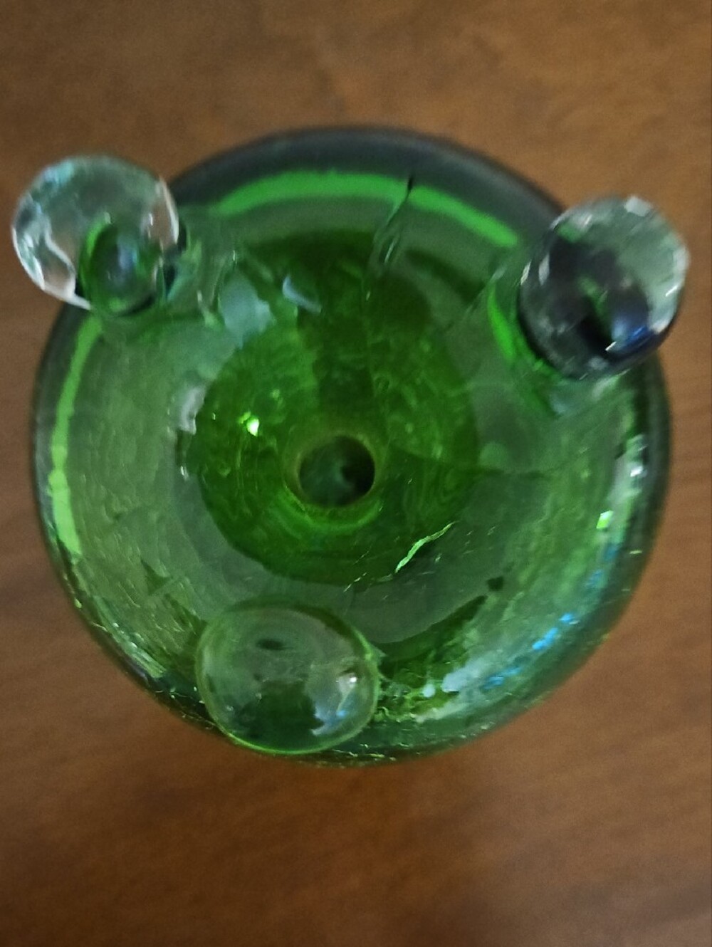 Green Crackle Glass Pear Fruit Fly Catcher Reusable Trap - Picture 4 of 7